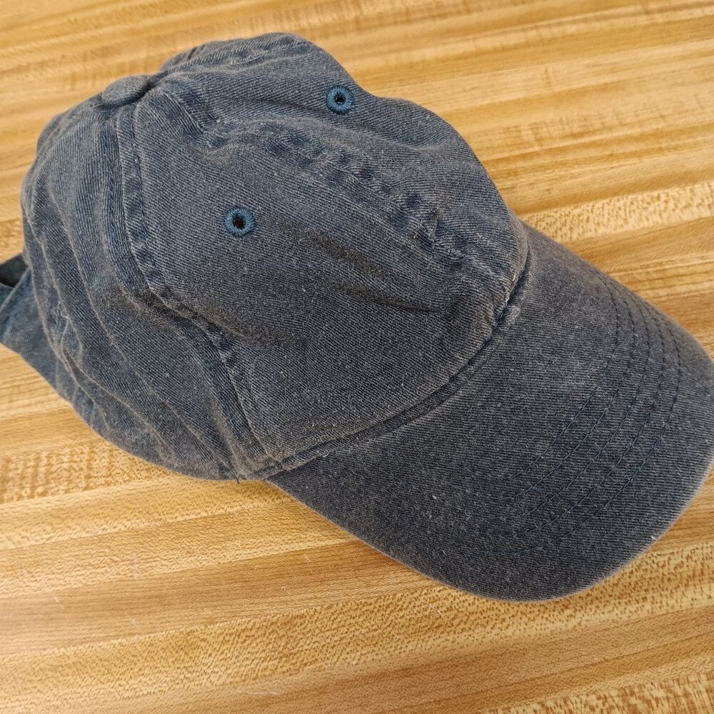 Gray Black Canvas Faded Baseball Hat Cap Adult Unisex Adjustable Retro Look OSFM